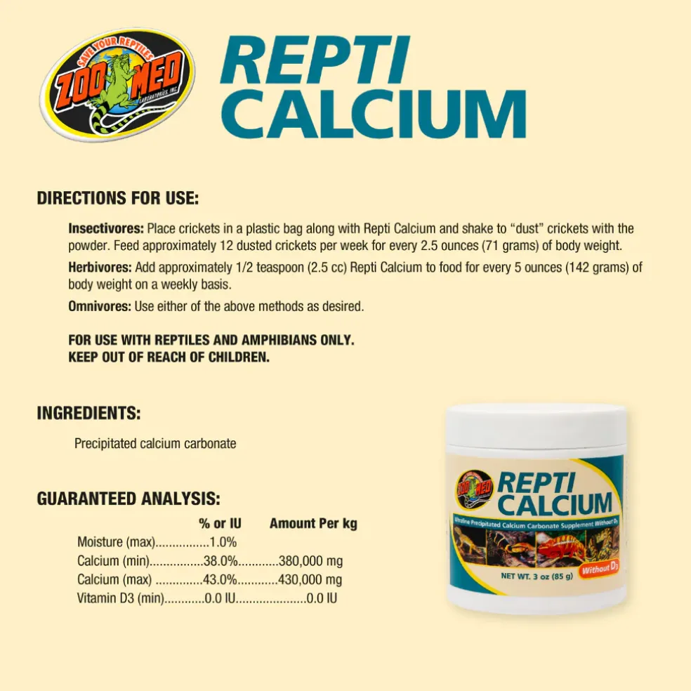 Zoo Med Repti Calcium without Vitamin D3 Reptile Supplement