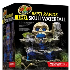 Zoo Med Repti Rapids LED Skull Waterfall Natural Rock For Reptiles