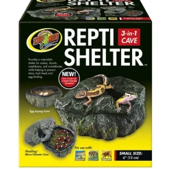 Zoo Med Repti Shelter 3-in-1 Cave Terrarium Hideaway Black