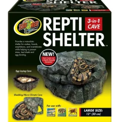 Zoo Med Repti Shelter 3-in-1 Cave Terrarium Hideaway Black