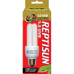 Zoo Med ReptiSun 5.0 UVB Compact Fluorescent Mini Reptile Lamp, 13-Watt