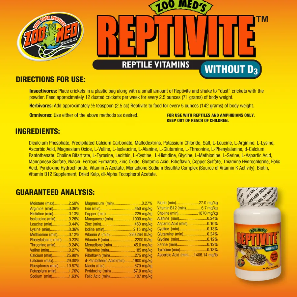 Zoo Med ReptiVite without D3 Reptile Vitamin (2 oz)