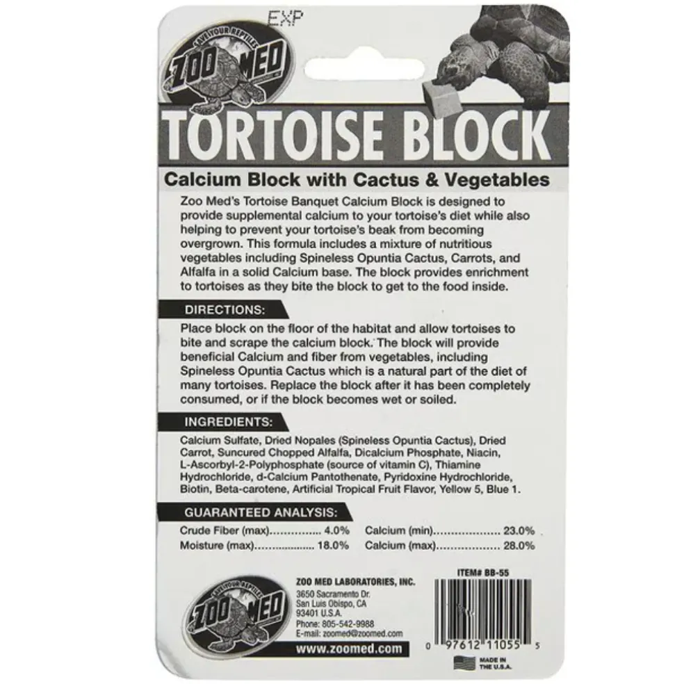 Zoo Med Tortoise Block Calcium Supplement with Cactus & Vegetables (5 oz)