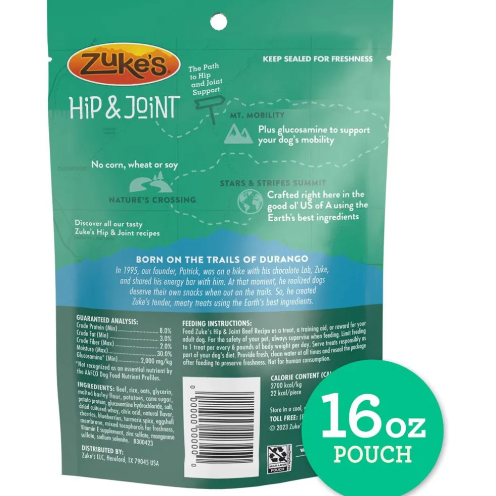 Zuke's Hip & Joint Support Beef Recipe Soft & Chewy Dog Treats