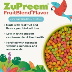 ZuPreem FruitBlend Flavor with Natural Fruit Flavors Daily Small Bird Food