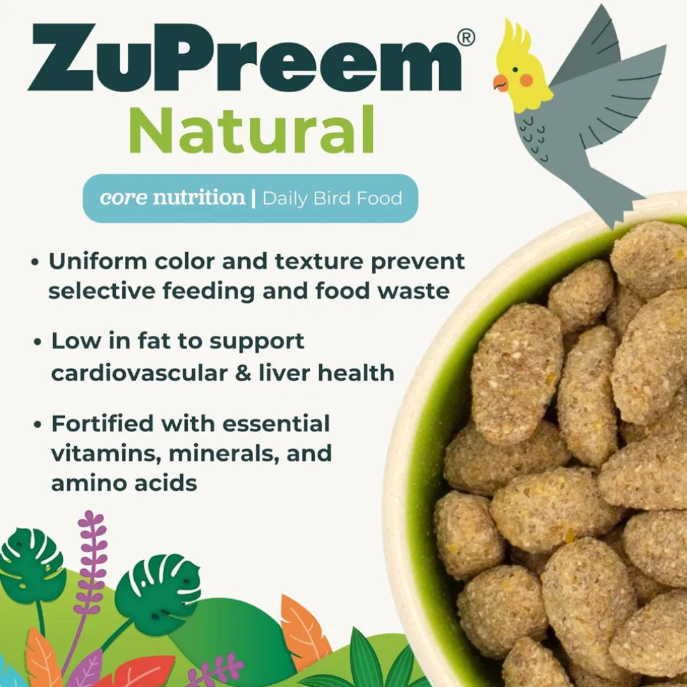 ZuPreem Natural Medium & Large Smart Pellet Bird Food for Parrots & Conures