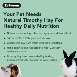 Zupreem Natural Timothy Hay for Small Animals, 40-oz