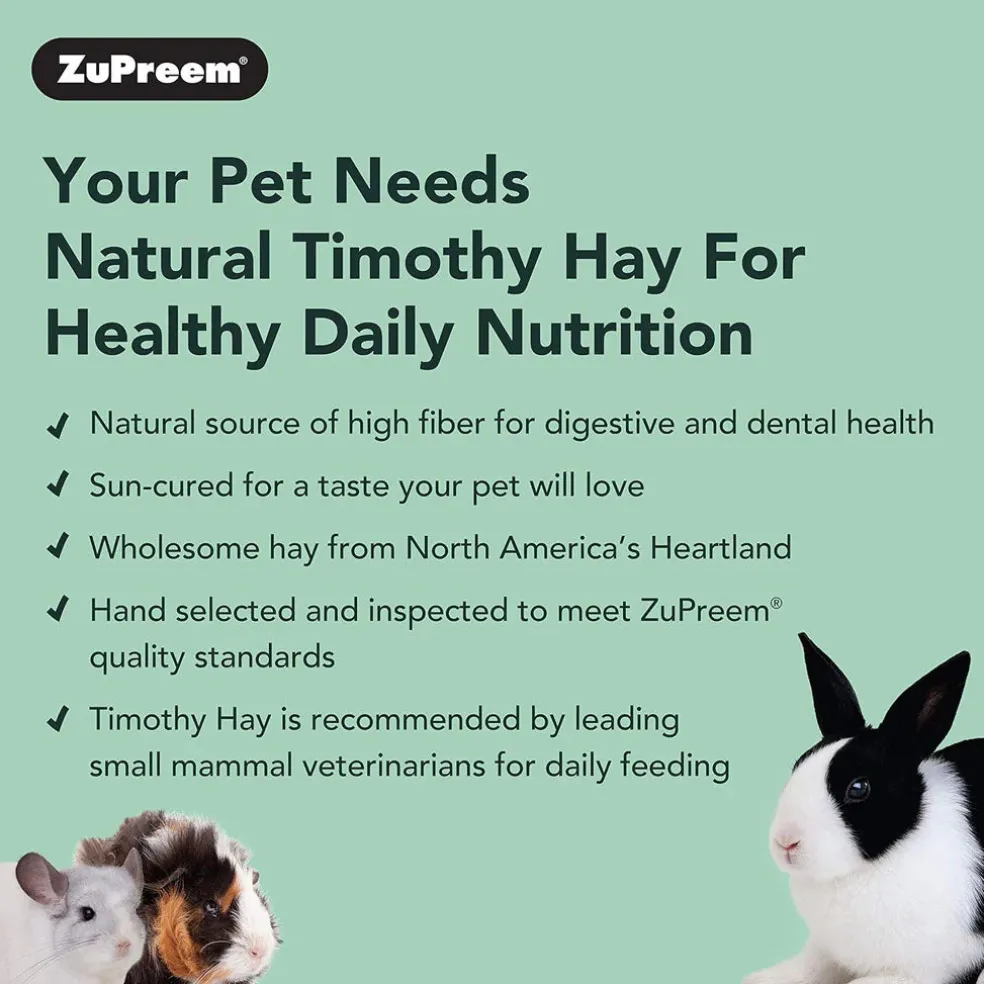 Zupreem Natural Timothy Hay for Small Animals, 40-oz