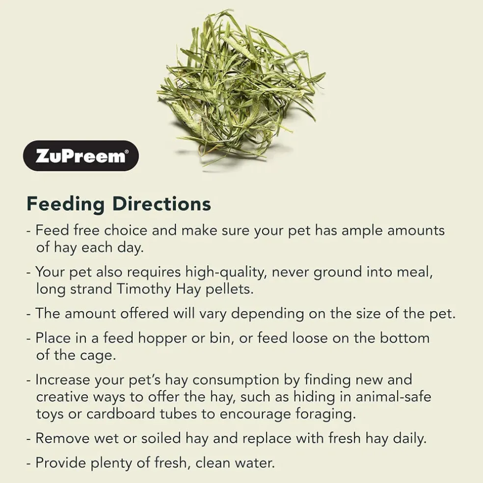 Zupreem Natural Timothy Hay for Small Animals, 40-oz