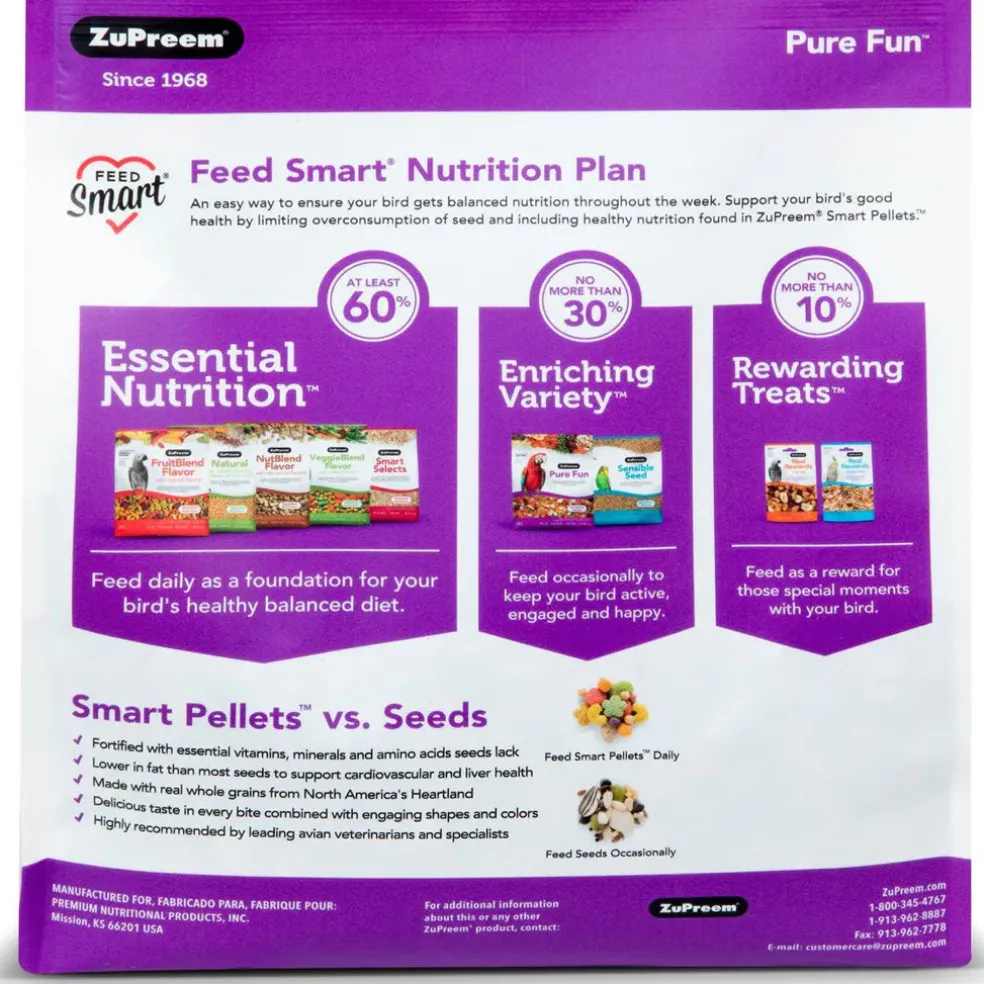 ZuPreem Pure Fun Bird Food for Small Birds, 2-lb