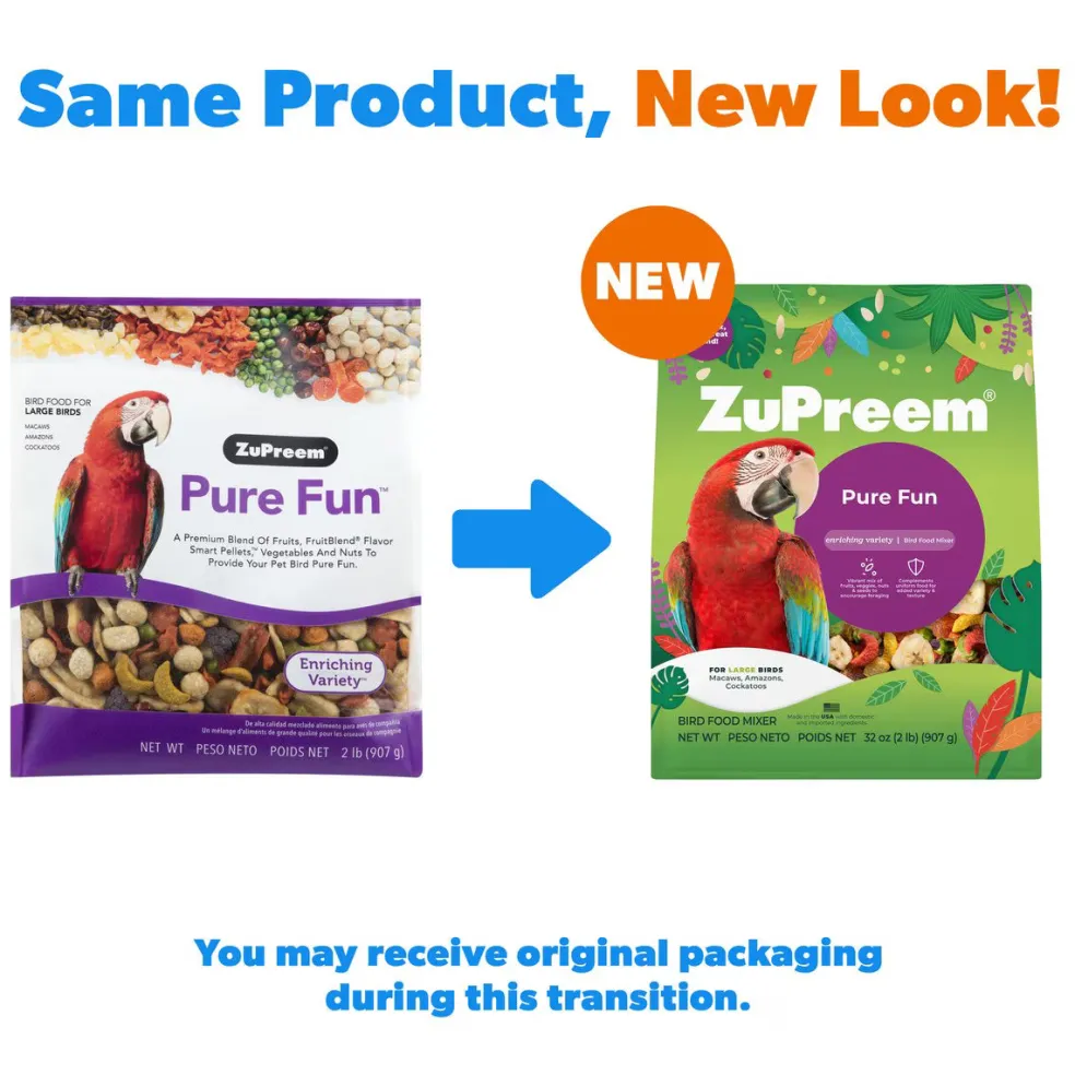 ZuPreem Pure Fun Bird Food for Large Birds, 2-lb