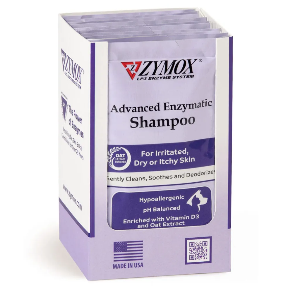Zymox Advanced Enzymatic Shampoo Foil Pack POP for Dogs & Cats, 10-count