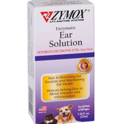 Zymox Ear Solution with 0.5% Hydrocortisone for Dogs & Cats (1.25 oz)