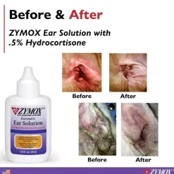 Zymox Ear Solution with 0.5% Hydrocortisone for Dogs & Cats (1.25 oz)