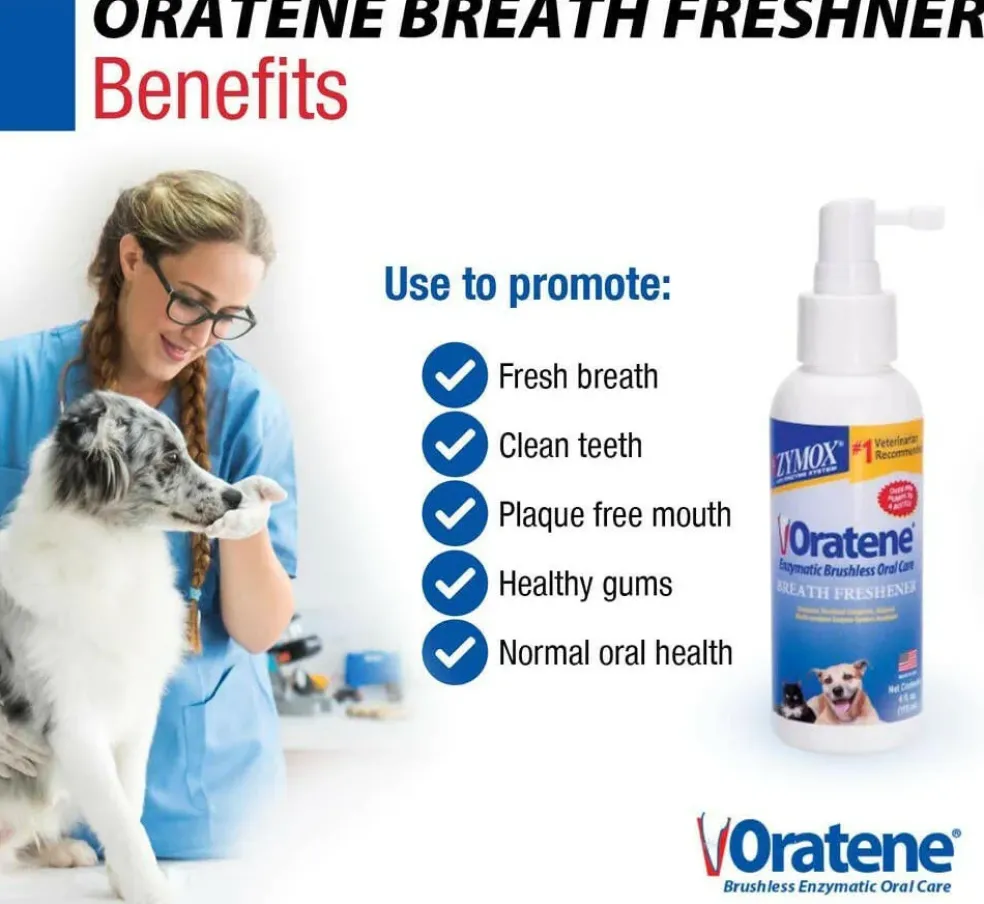 Zymox Oratene Breath Freshener for Dogs & Cats (4oz)