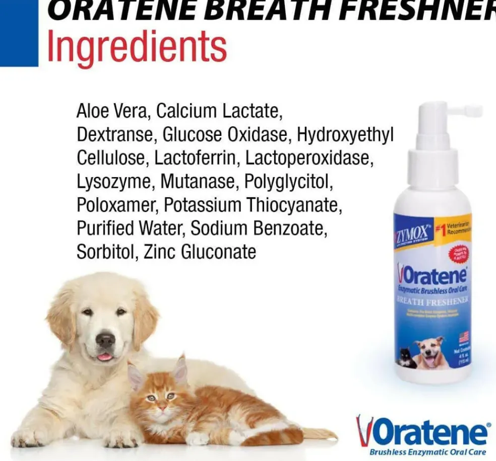 Zymox Oratene Breath Freshener for Dogs & Cats (4oz)