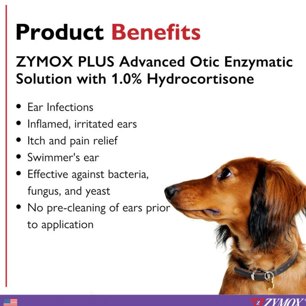 ZYMOX Plus Advanced Otic Enzymatic Solution With 1% Hydrocortisone